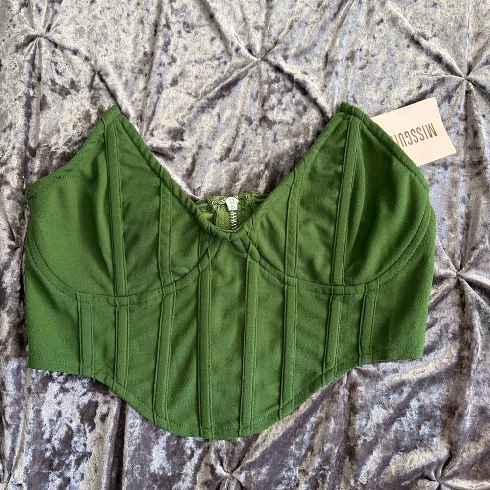 NWT Missguided Green Corset Top